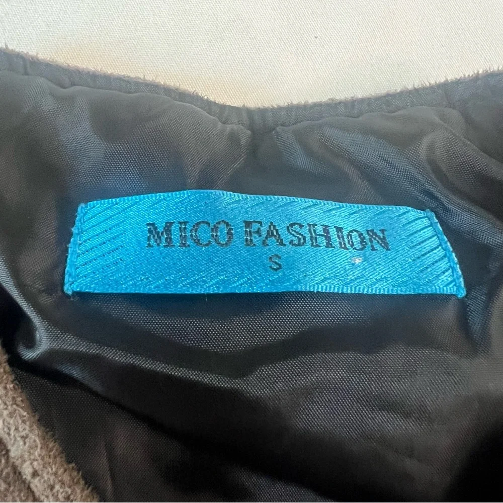 Mico Fashion Kids Size Small Brown Quilted‎ Vest Patriotic Button Lined